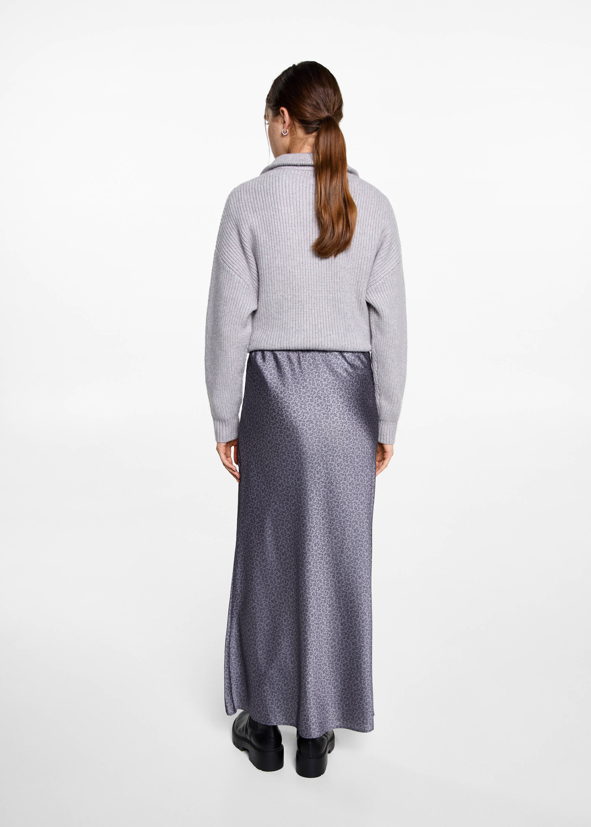 Printed satin skirt - Reverse of the article