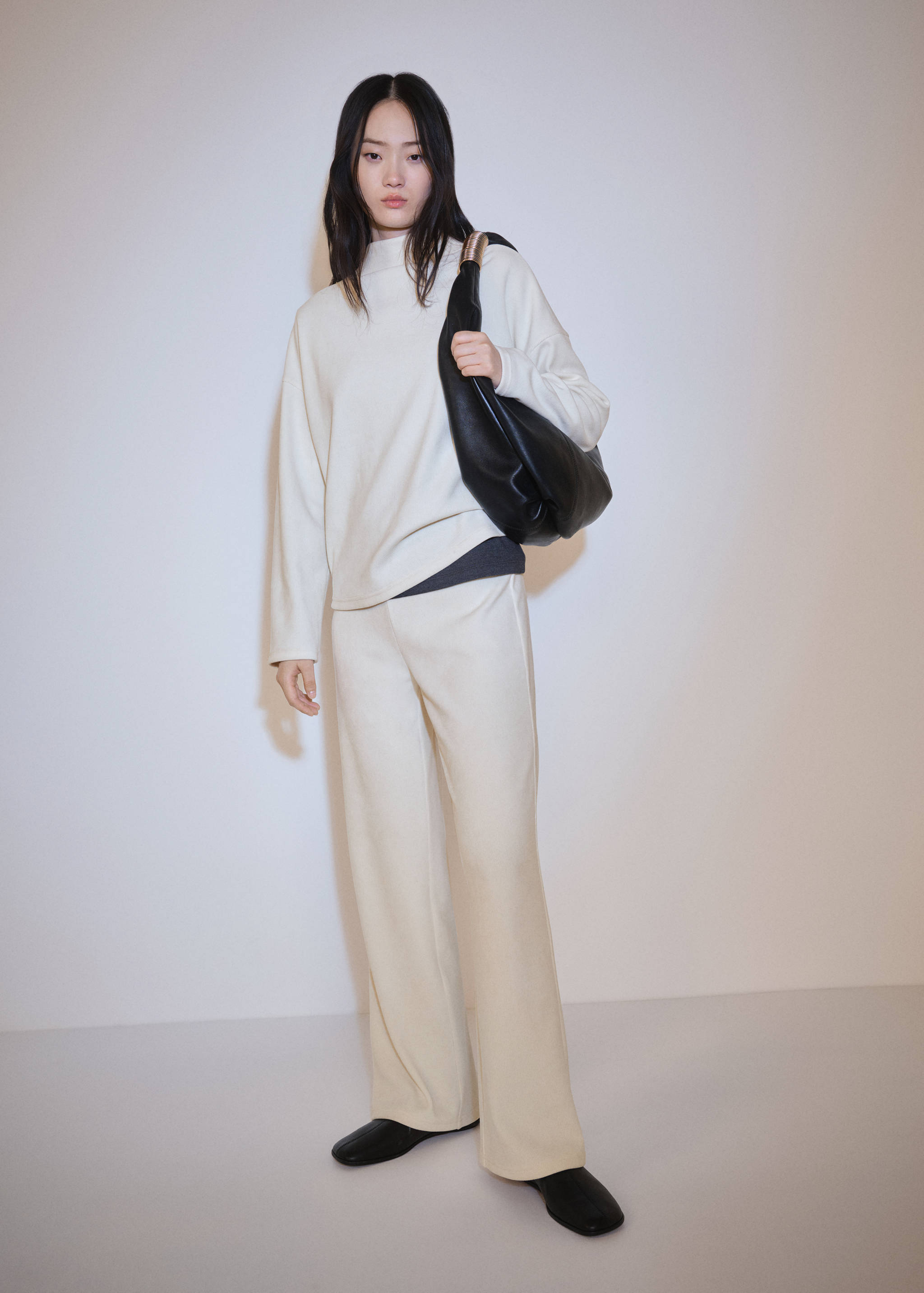 Corduroy sweatshirt with perkins neck - General plane