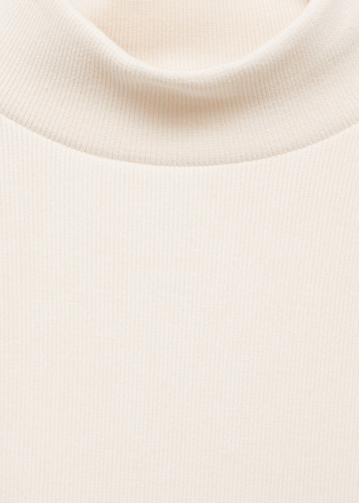 Corduroy sweatshirt with perkins neck — Ecru