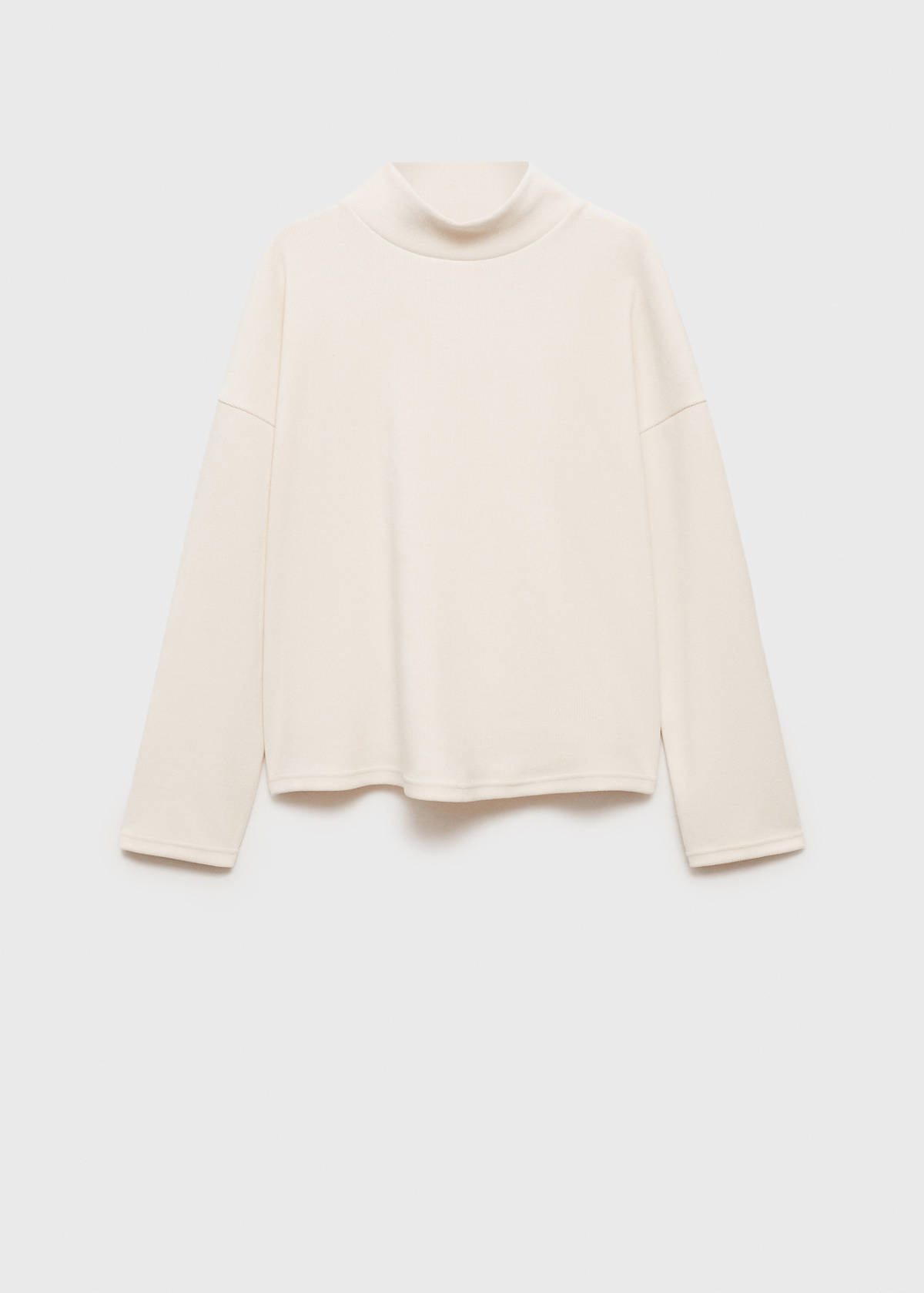 Corduroy sweatshirt with perkins neck — Ecru