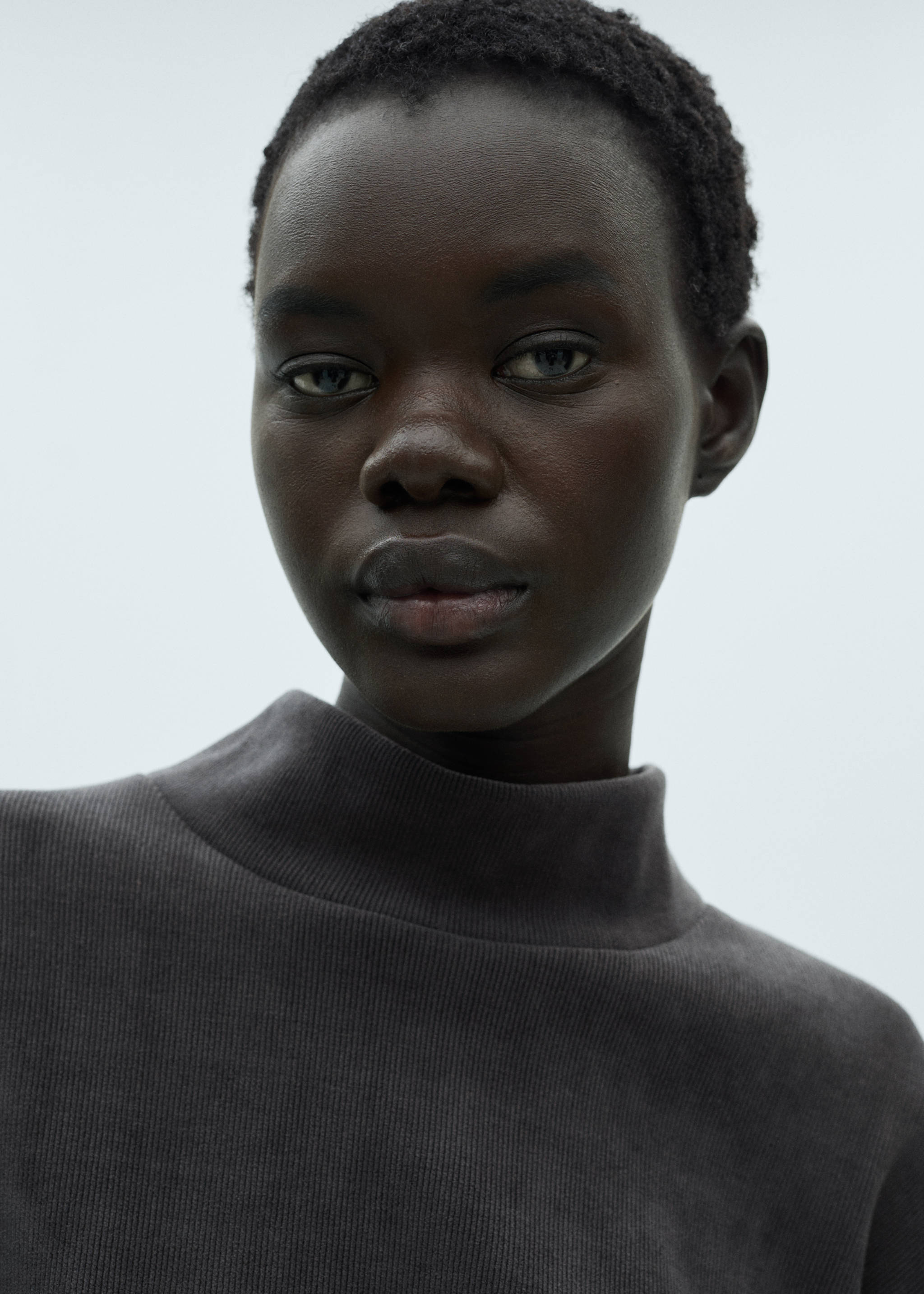 Corduroy sweatshirt with perkins neck - Details of the article 1