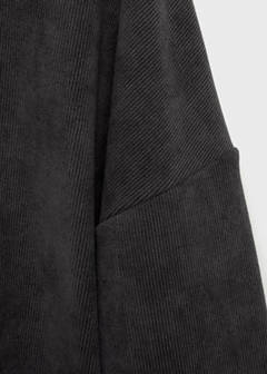 Corduroy sweatshirt with perkins neck — Dark Heather Grey 8