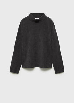 Corduroy sweatshirt with perkins neck — Dark Heather Grey 14
