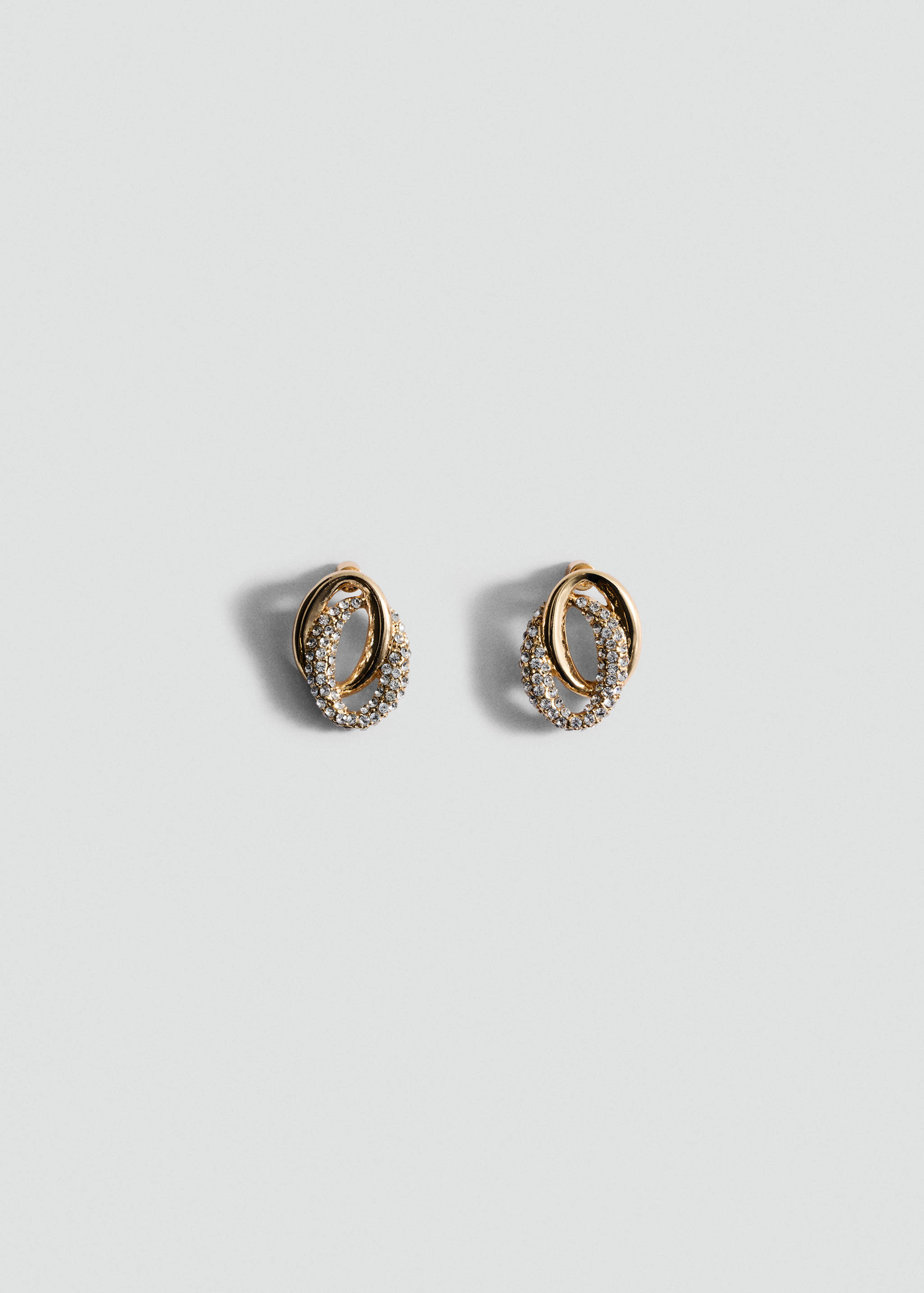 Linked hoop earrings with crystals - Article without model