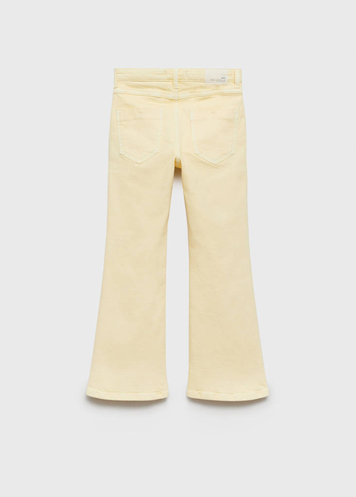 Flared jeans with pocket — Pastel Yellow