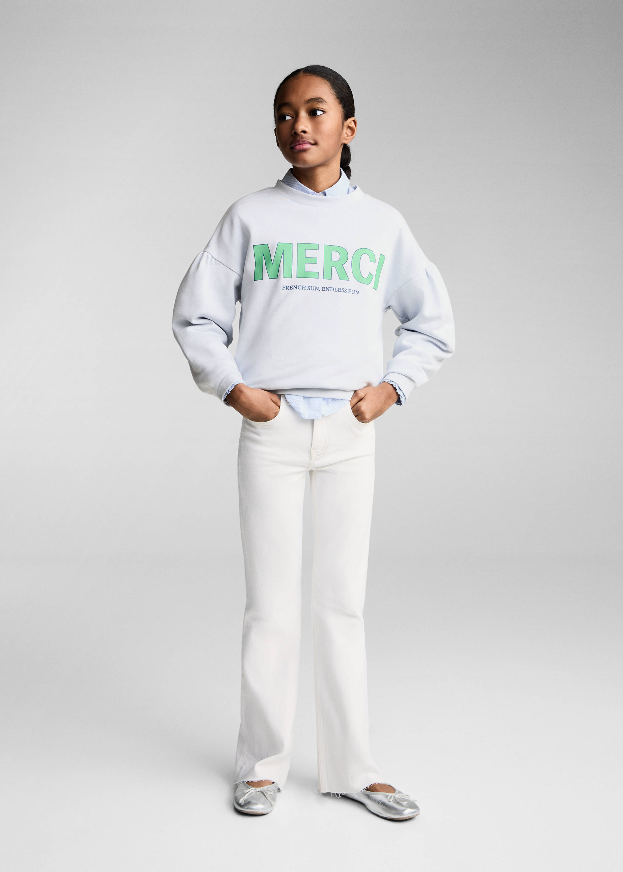 Jean flare ourlet effiloché - Plan général