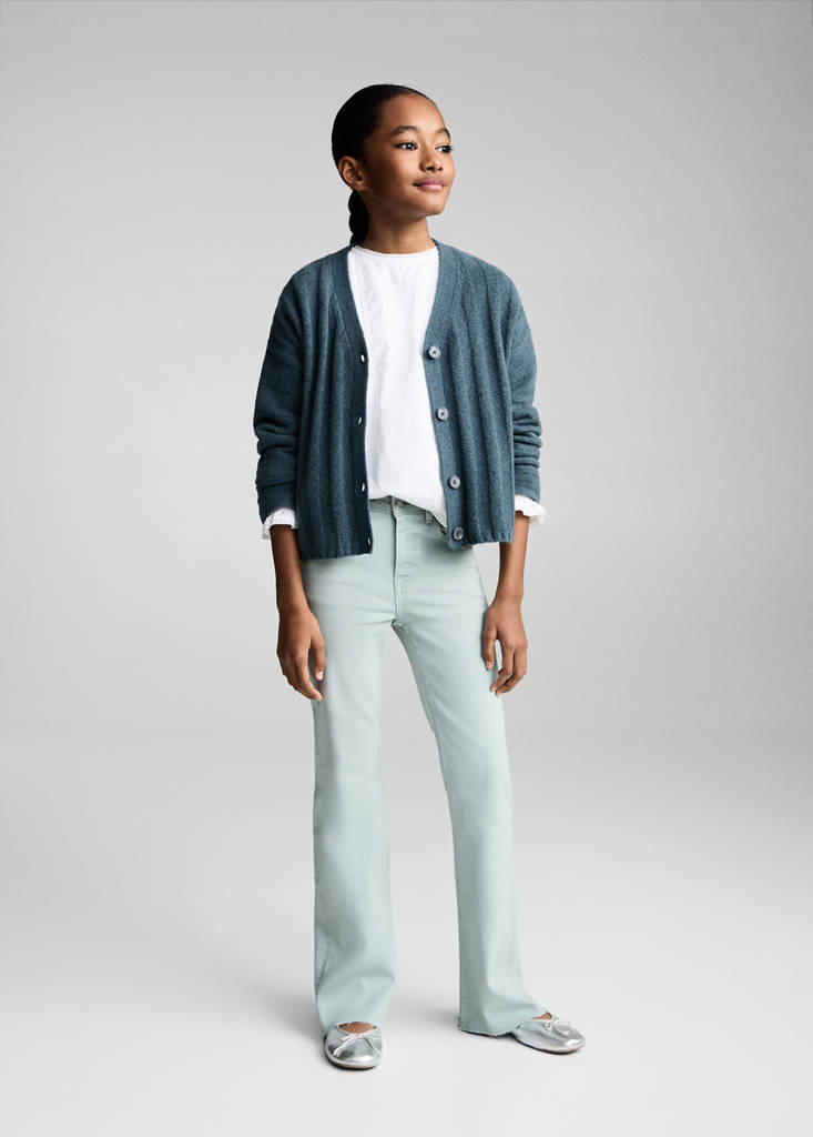 Frayed low-rise skinny jeans — Turquoise