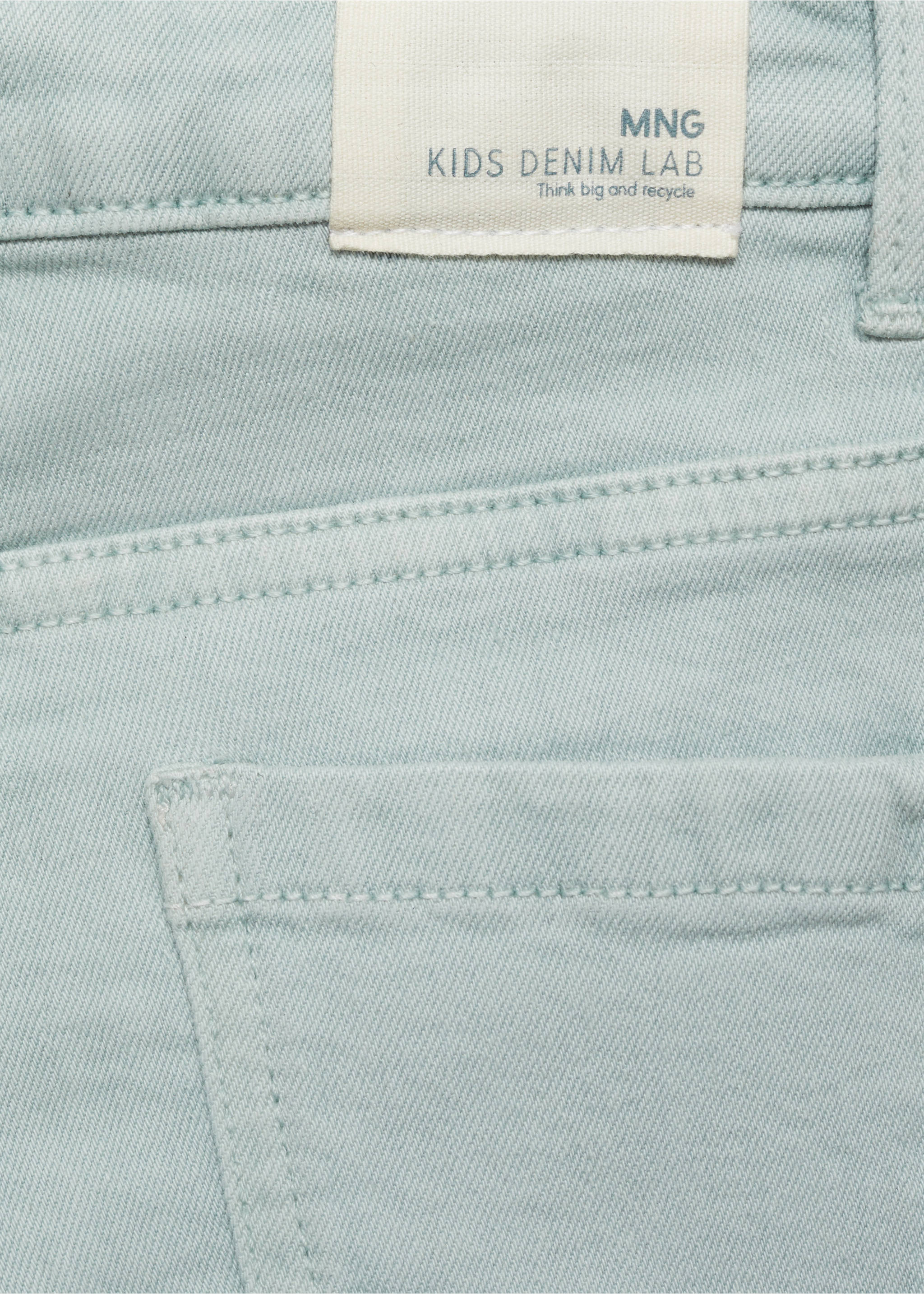 Jeans flare bajo deshilachado - Detalle del artículo 0, Turquesa. Ref: 87030425-00.