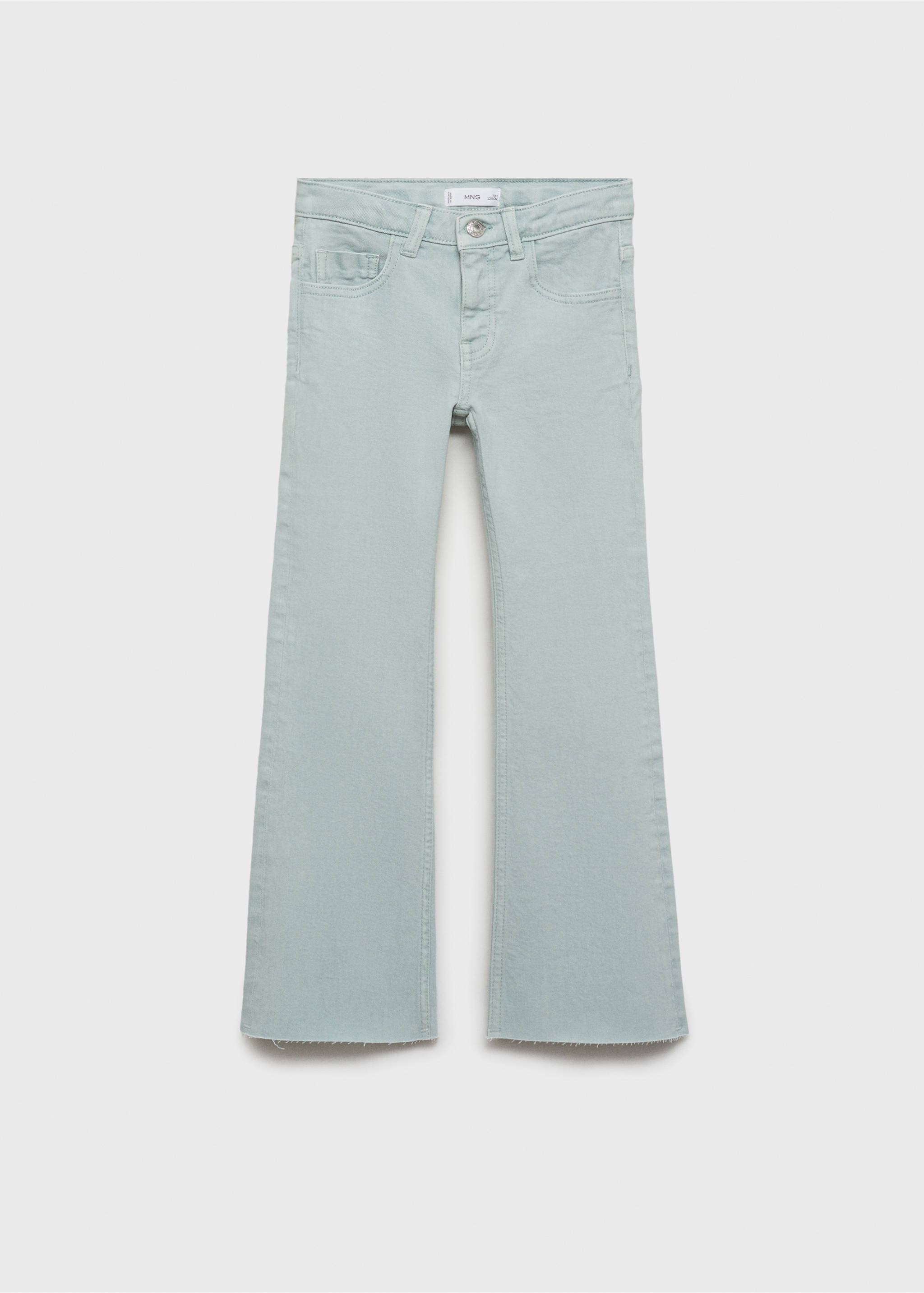 Jeans flare bajo deshilachado - Artículo sin modelo, Turquesa. Ref: 87030425-00.
