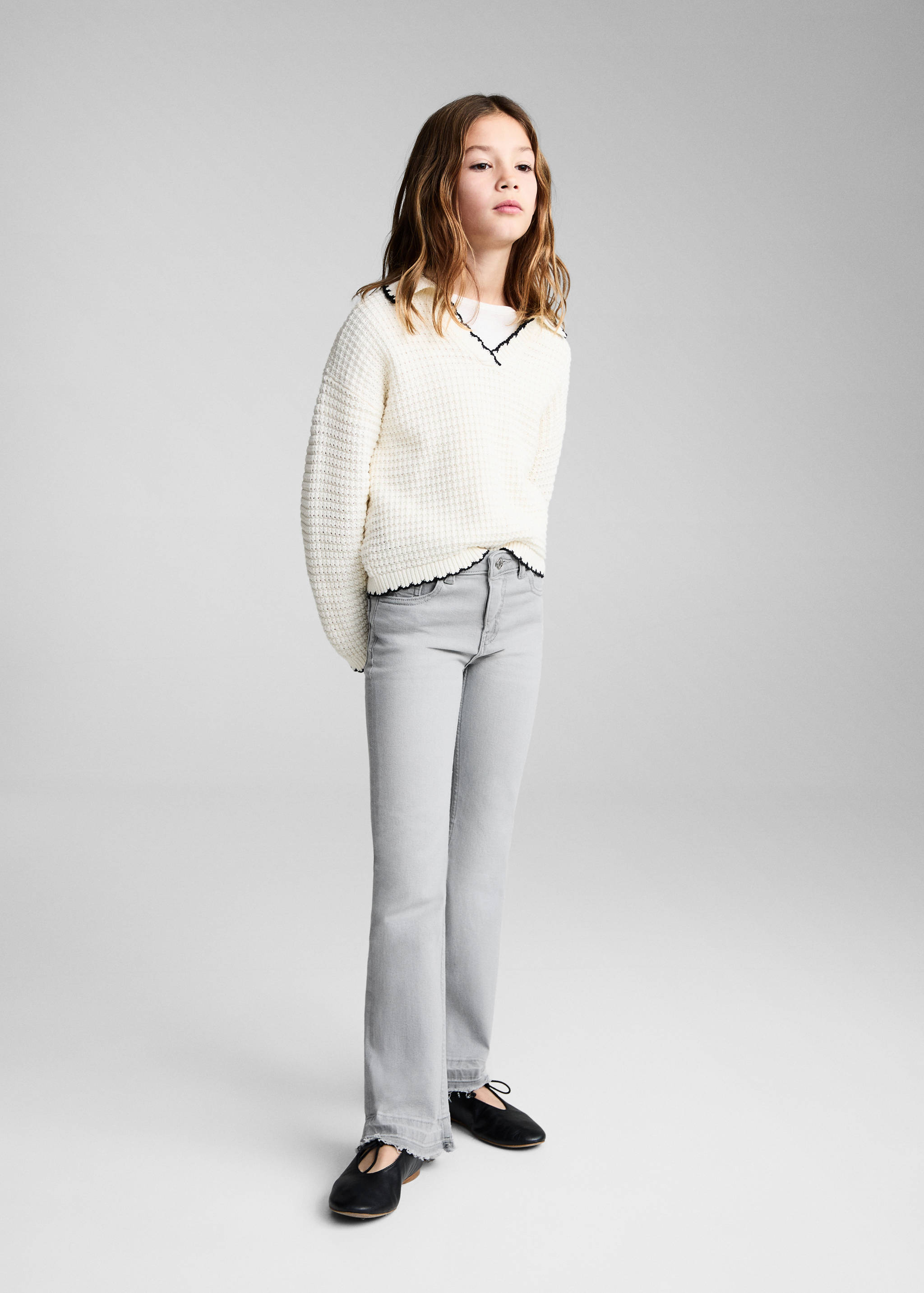 Jean flare ourlet effiloché - Plan général