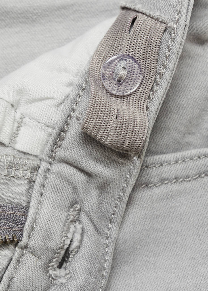 Frayed low-rise skinny jeans — Denim Grey