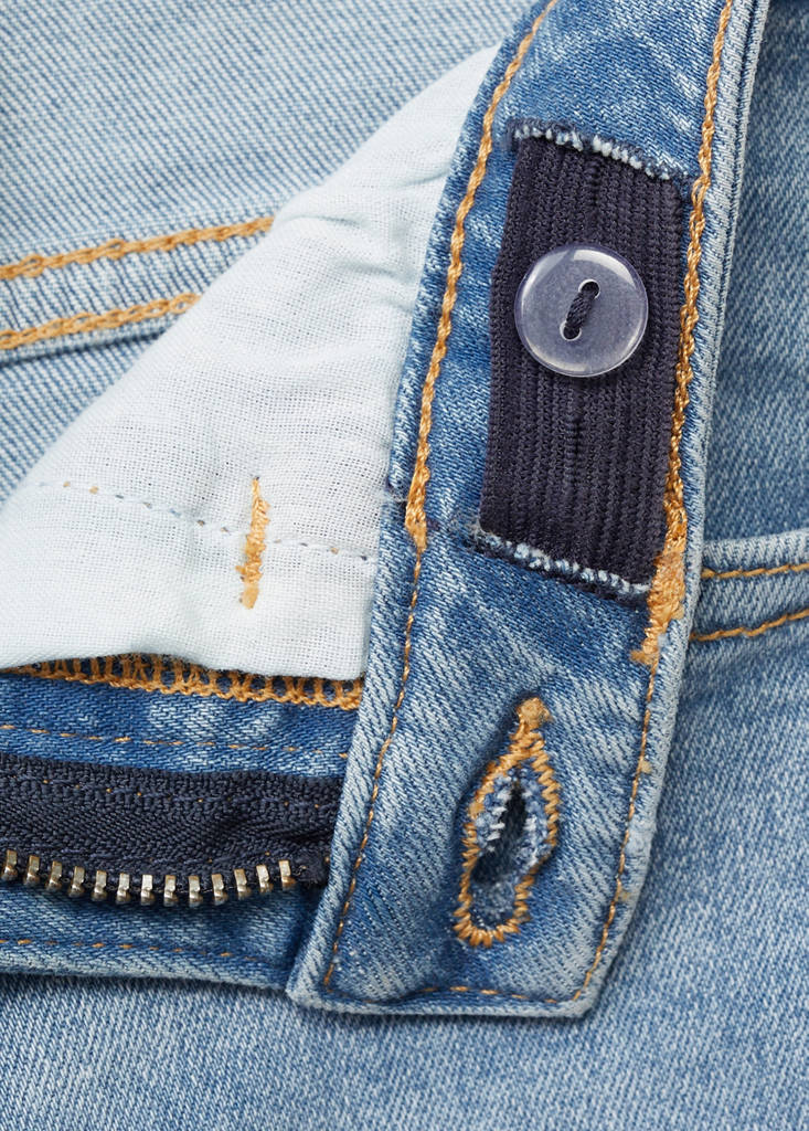 Frayed low-rise skinny jeans — Medium Blue