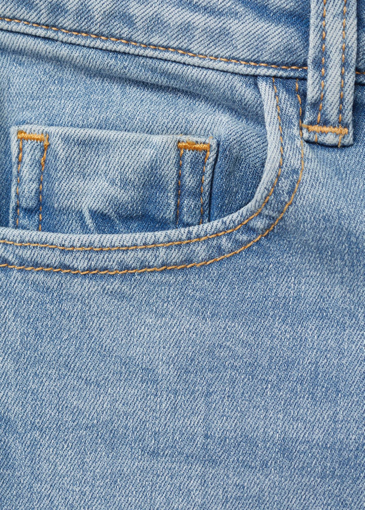 Frayed low-rise skinny jeans — Medium Blue