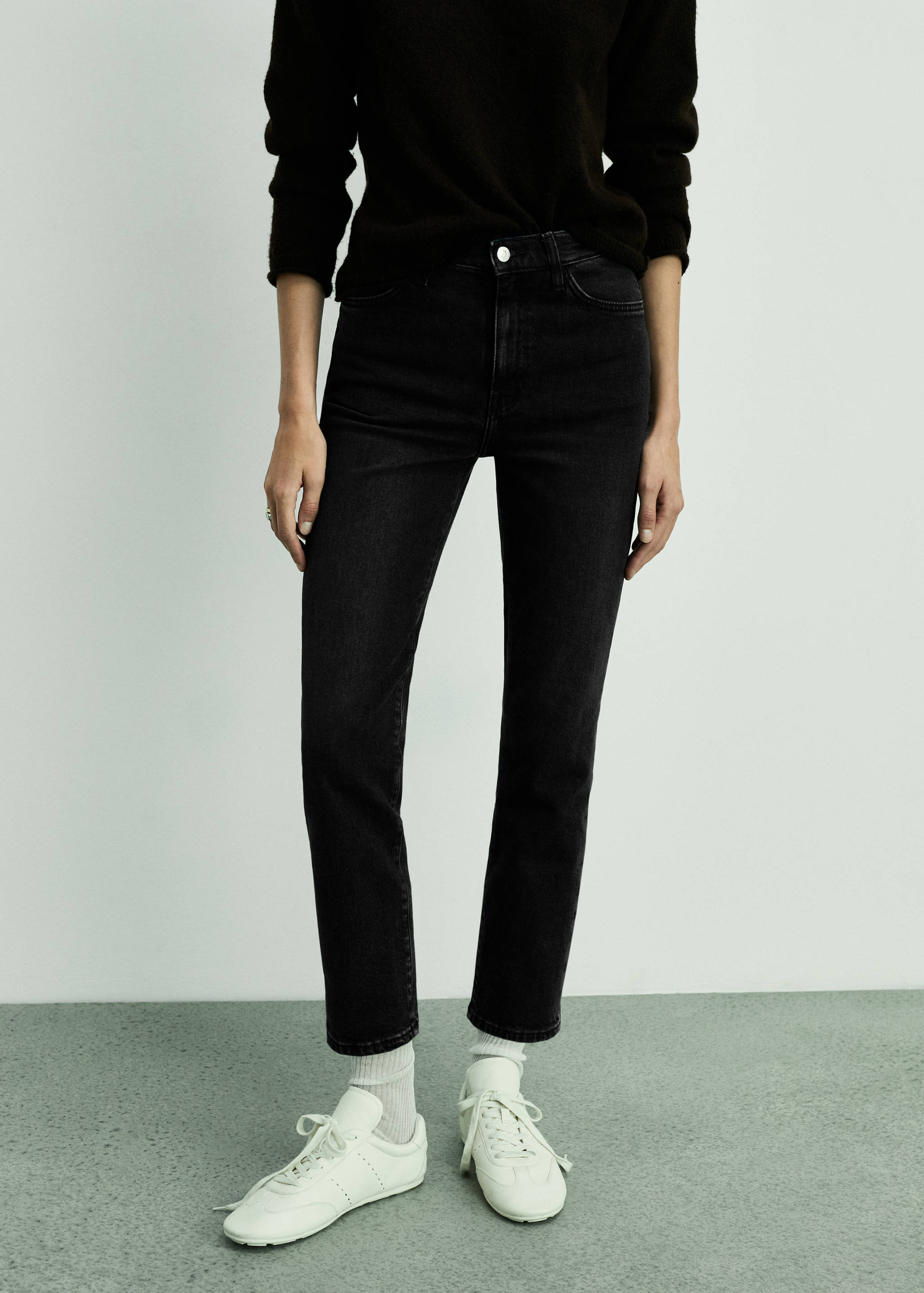 Claudia slim-fit cropped jeans - Medium plane