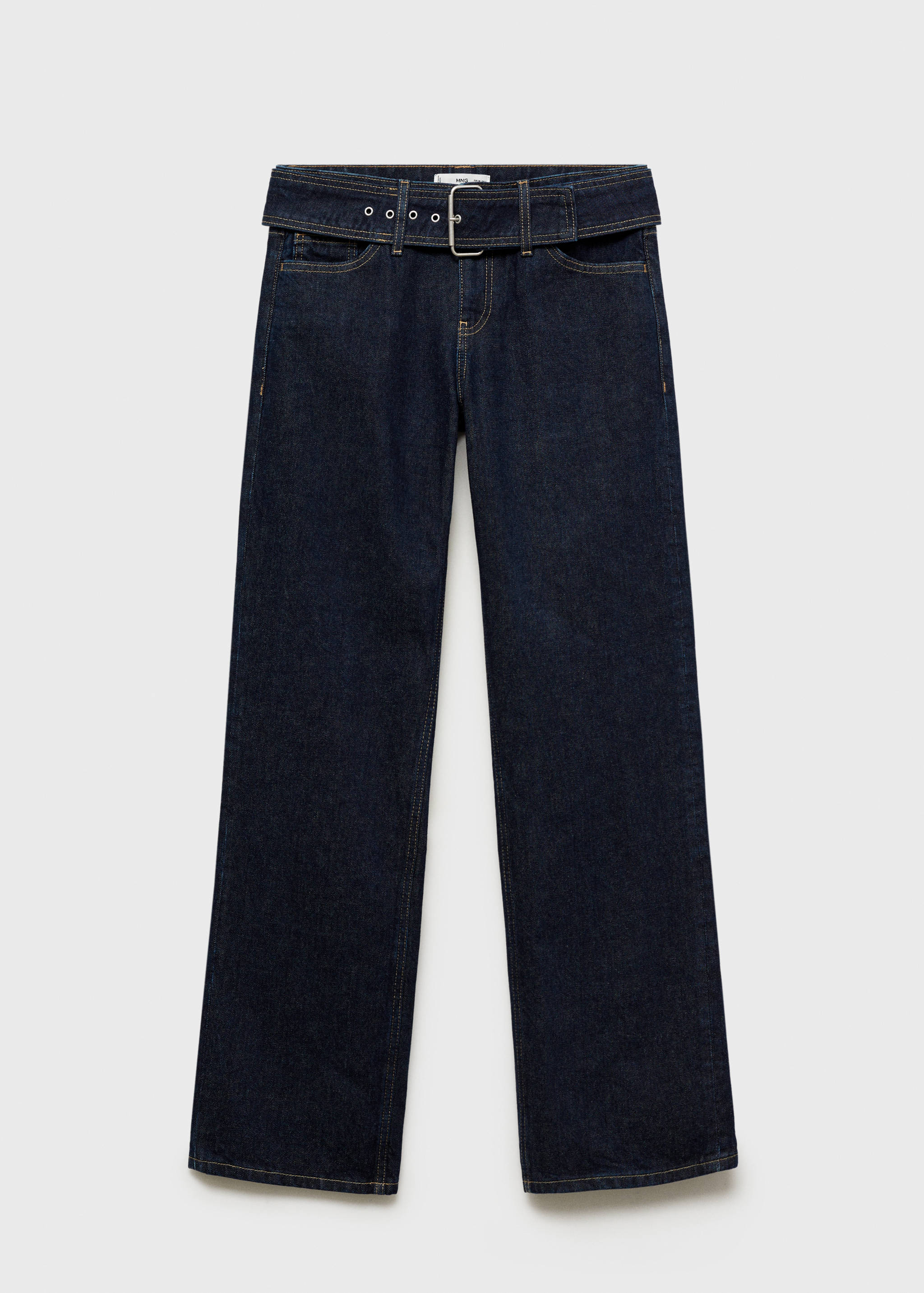 Low-rise straight jeans with belt - Article without model