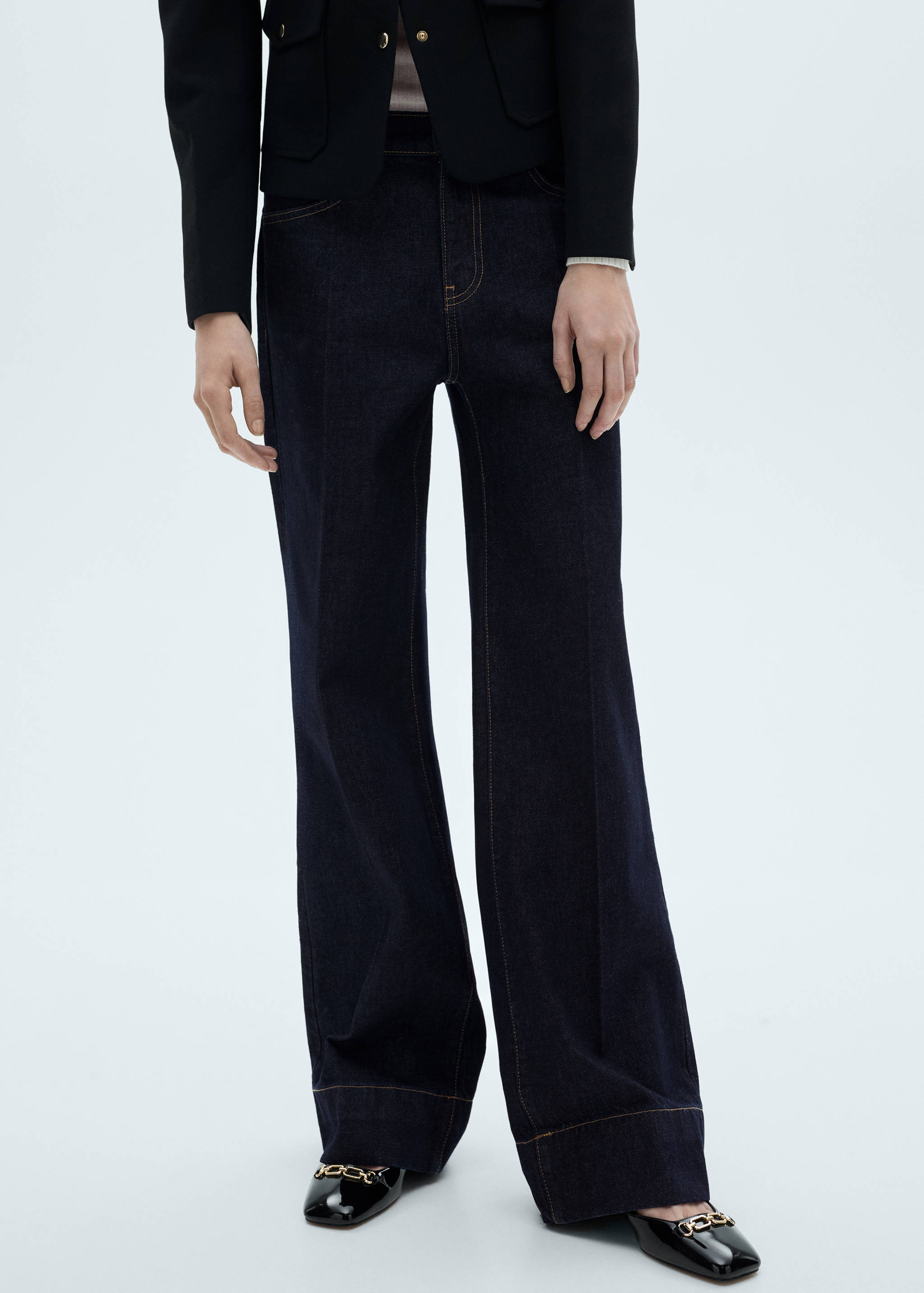 Wide leg mid-rise jeans - Medium plane