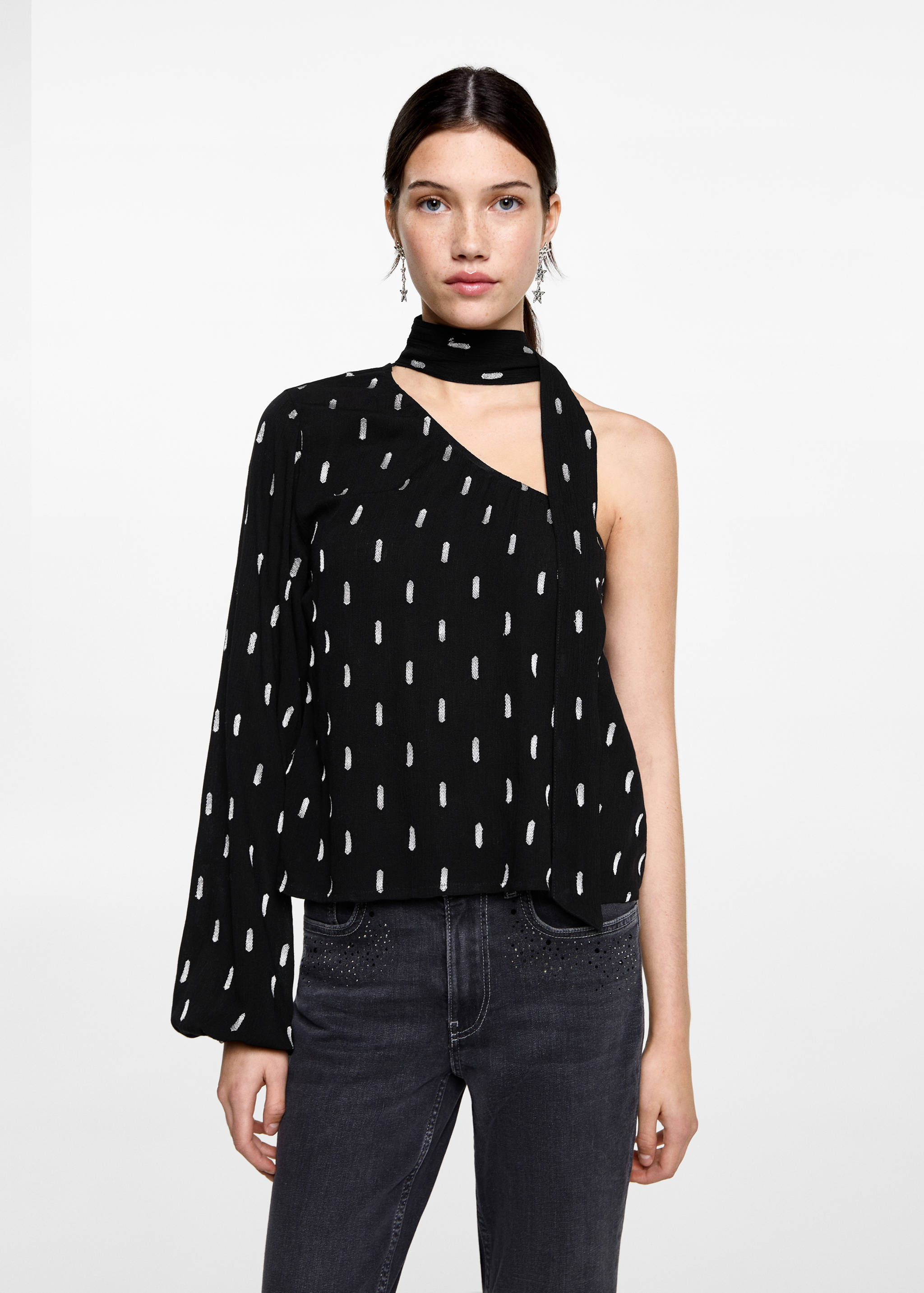 Asymmetrical printed blouse - Medium plane