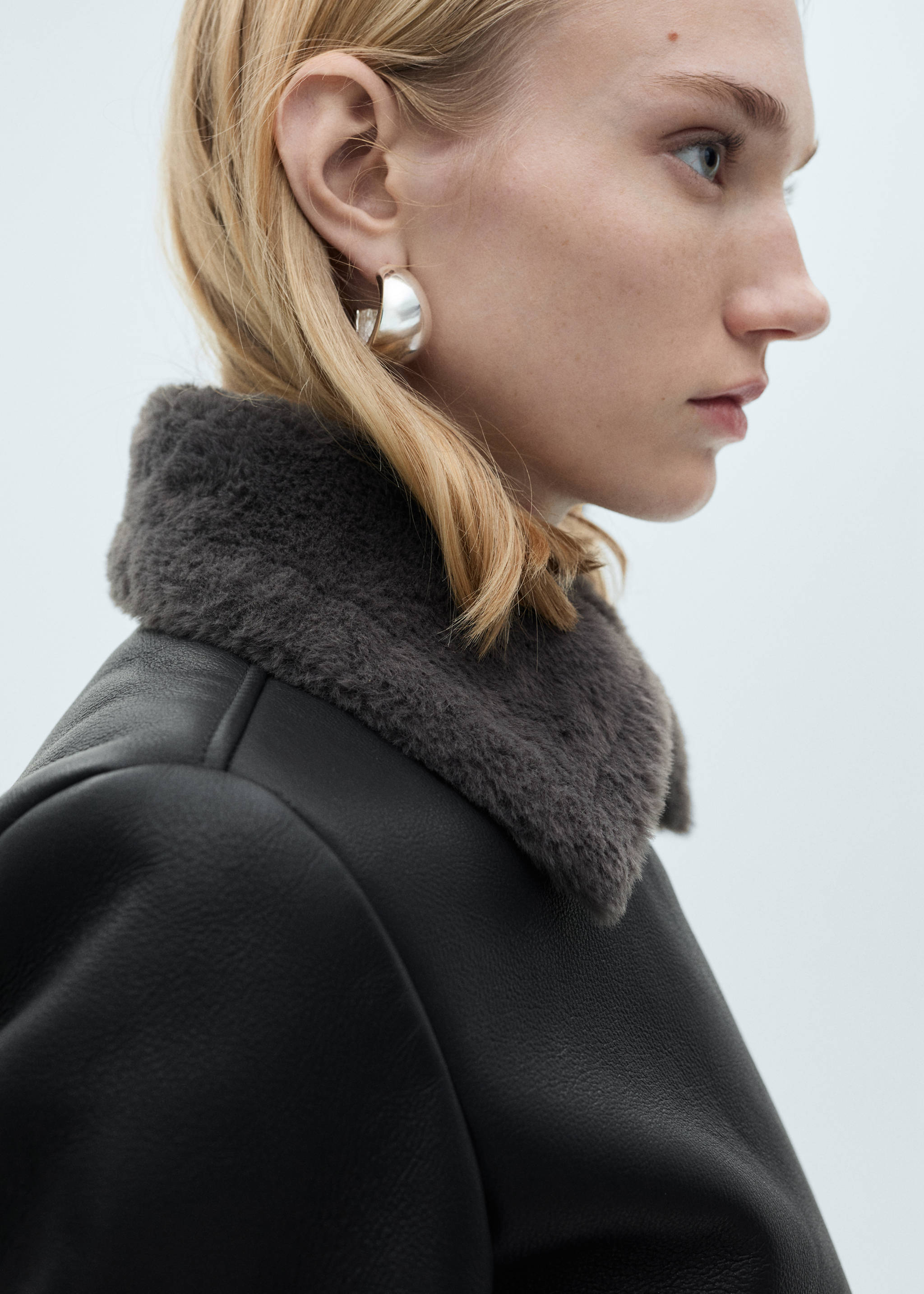 Double-faced faux-leather jacket - Details of the article 1