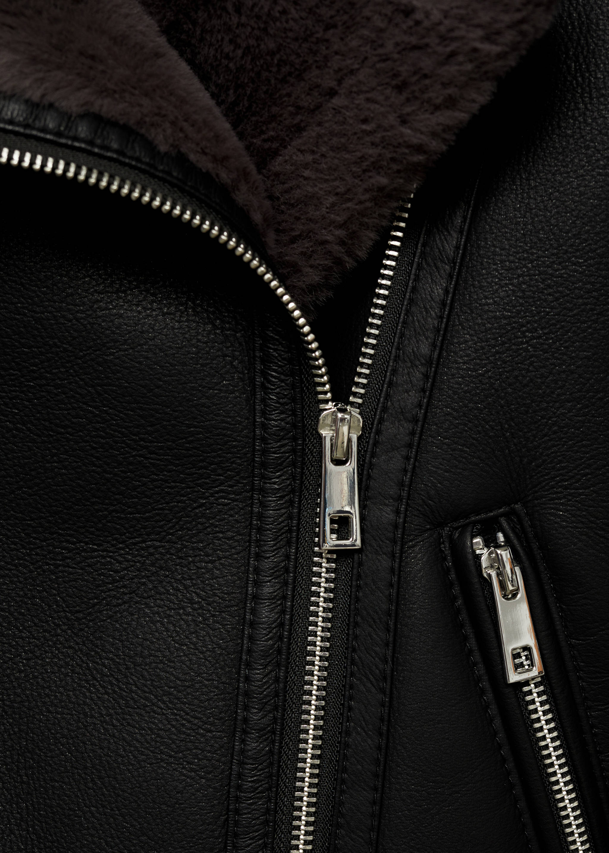 Double-faced faux-leather jacket - Details of the article 0