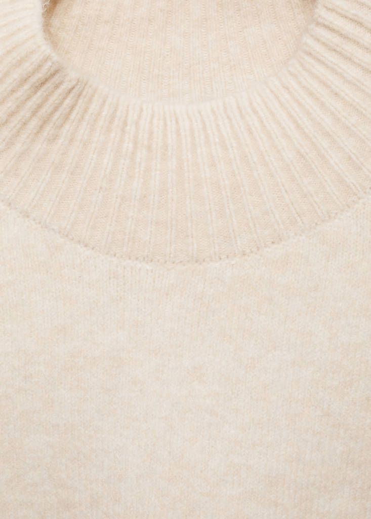 Perkins neck knitted sweater — Sand