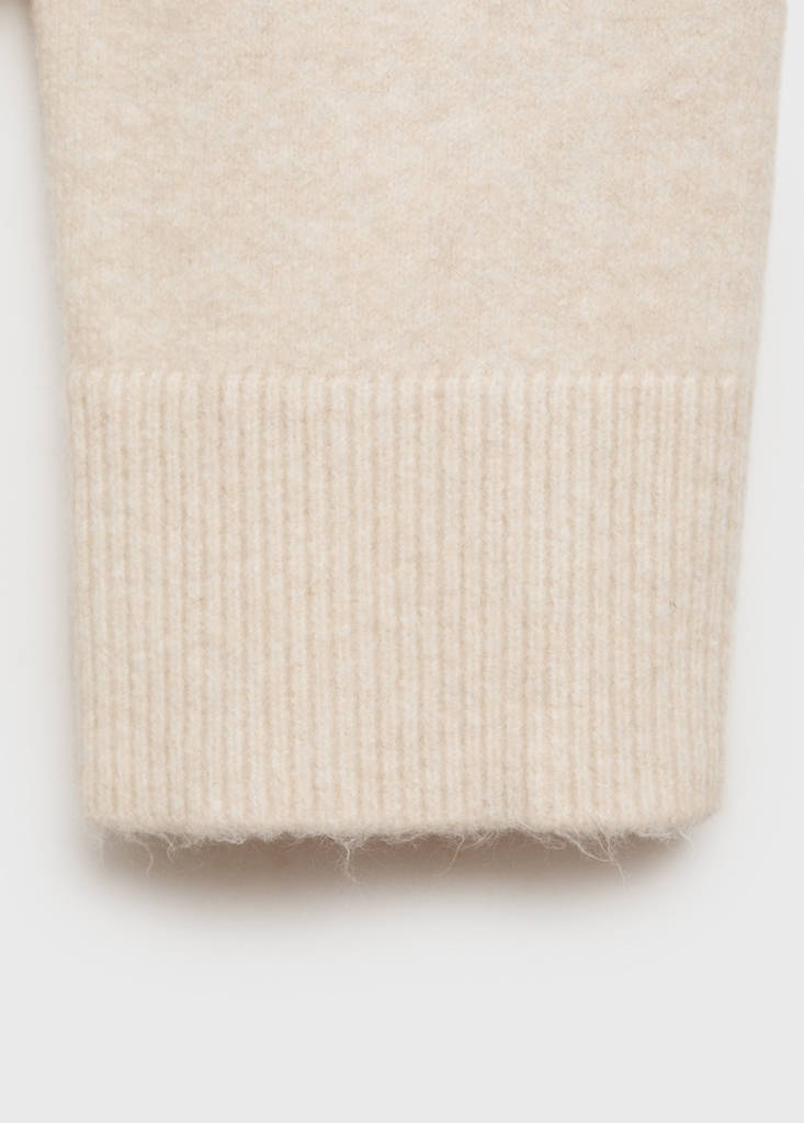 Perkins neck knitted sweater — Sand