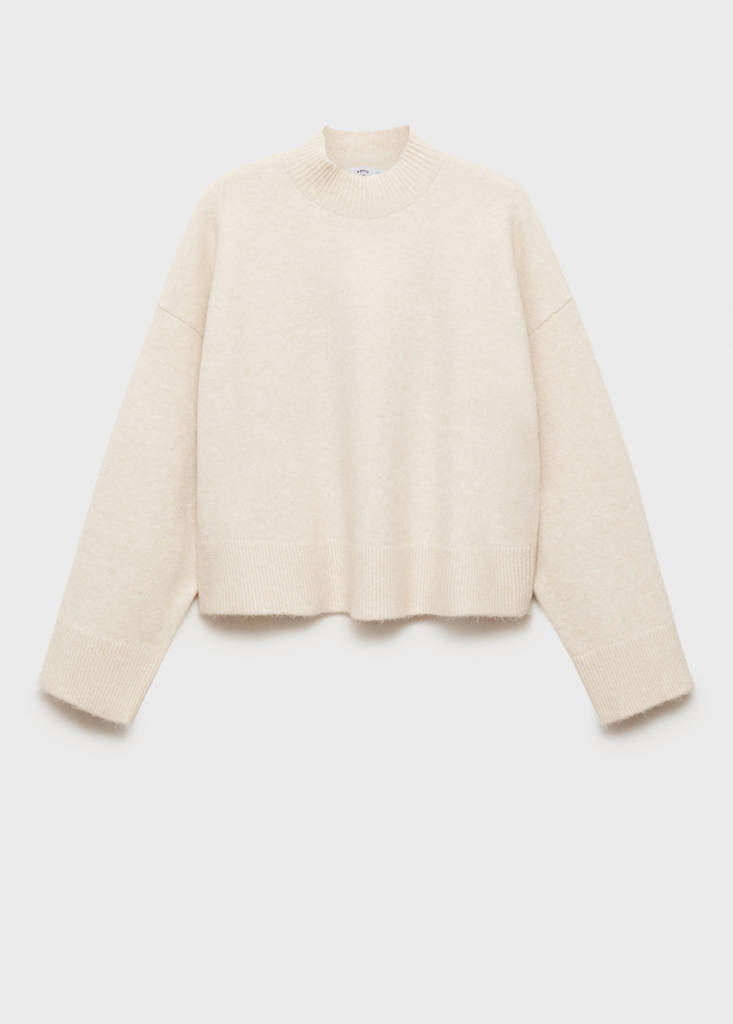 Perkins neck knitted sweater — Sand