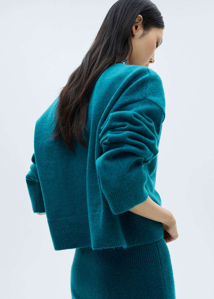 Perkins neck knitted sweater — Green