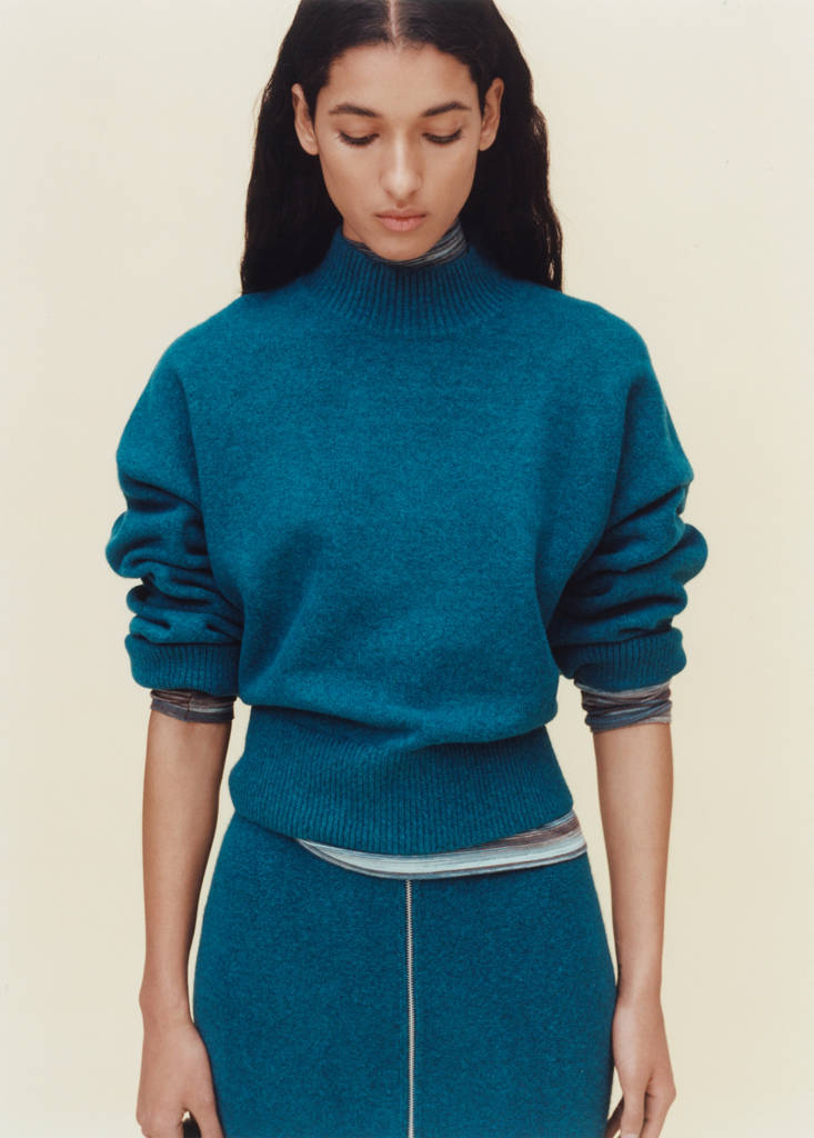 Perkins neck knitted sweater — Green