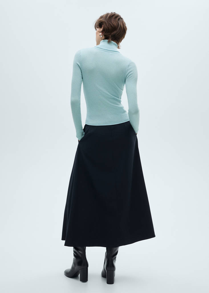 Wool blend turtleneck sweater — Aqua Green