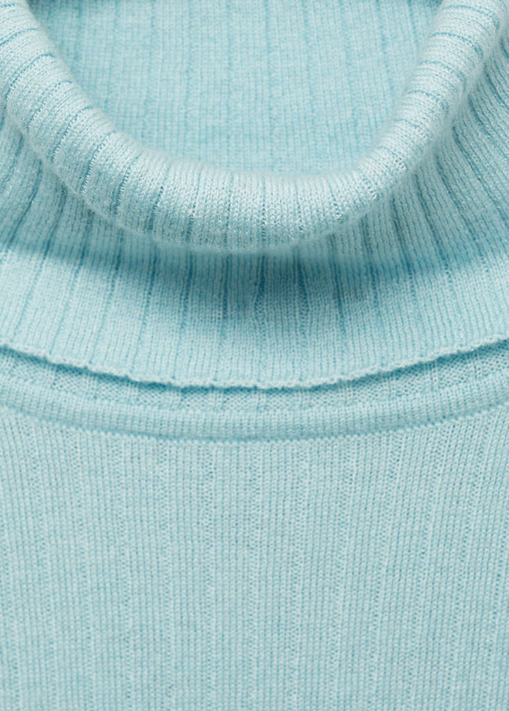 Wool blend turtleneck sweater — Aqua Green