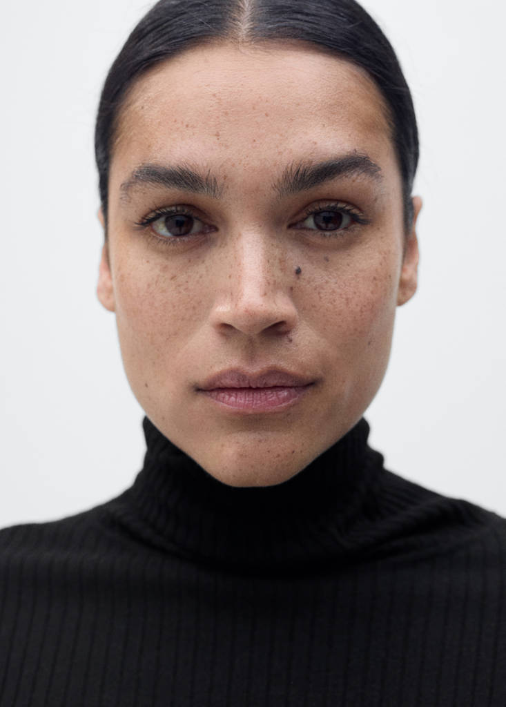 Wool blend turtleneck sweater — Black