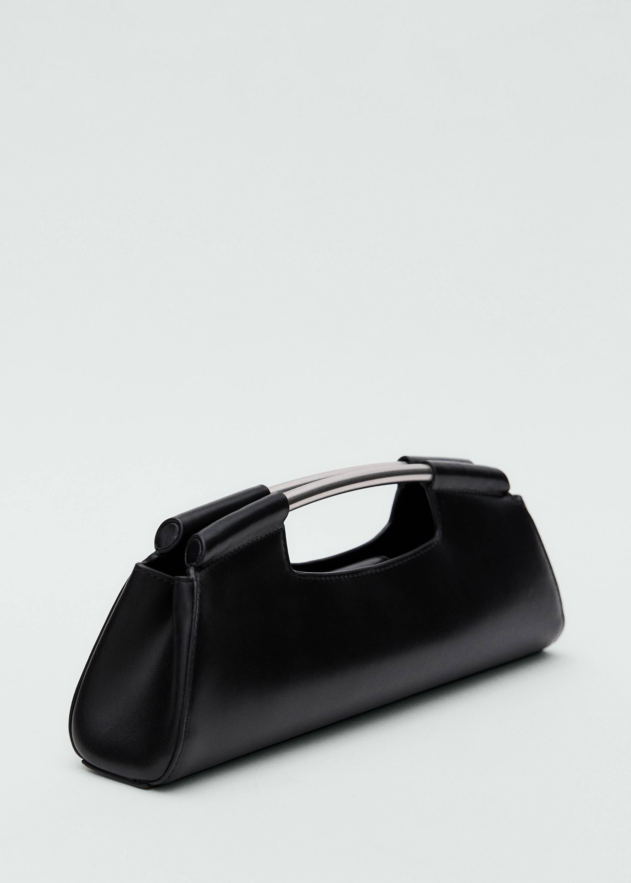 Leather bag with metal handle - Medium plane