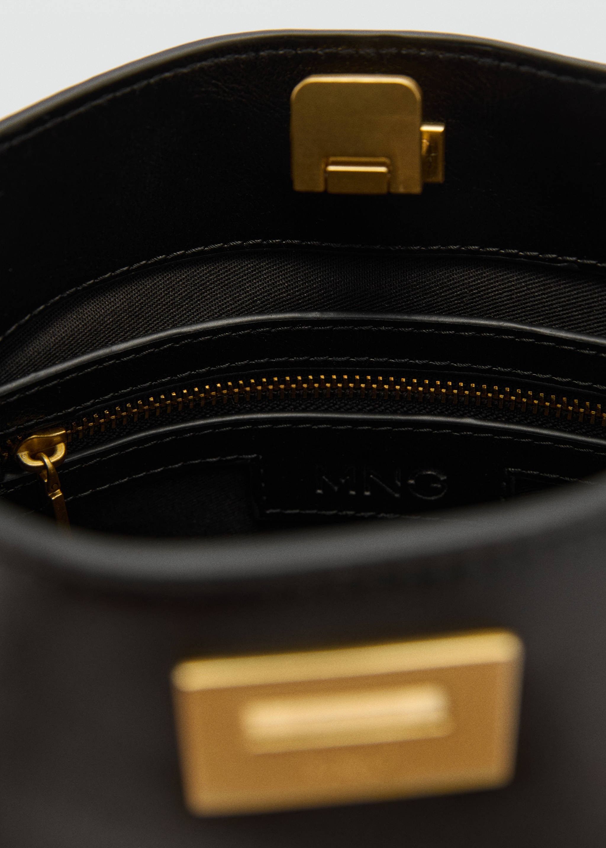 Mini shopper bag with metallic detail - Details of the article 4