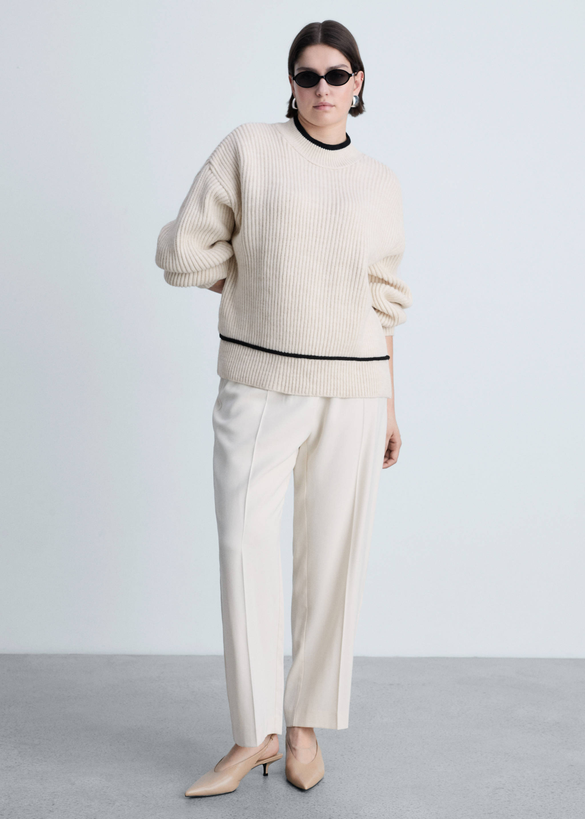 Perkins-neck sweater with contrasting details - Details of the article 3