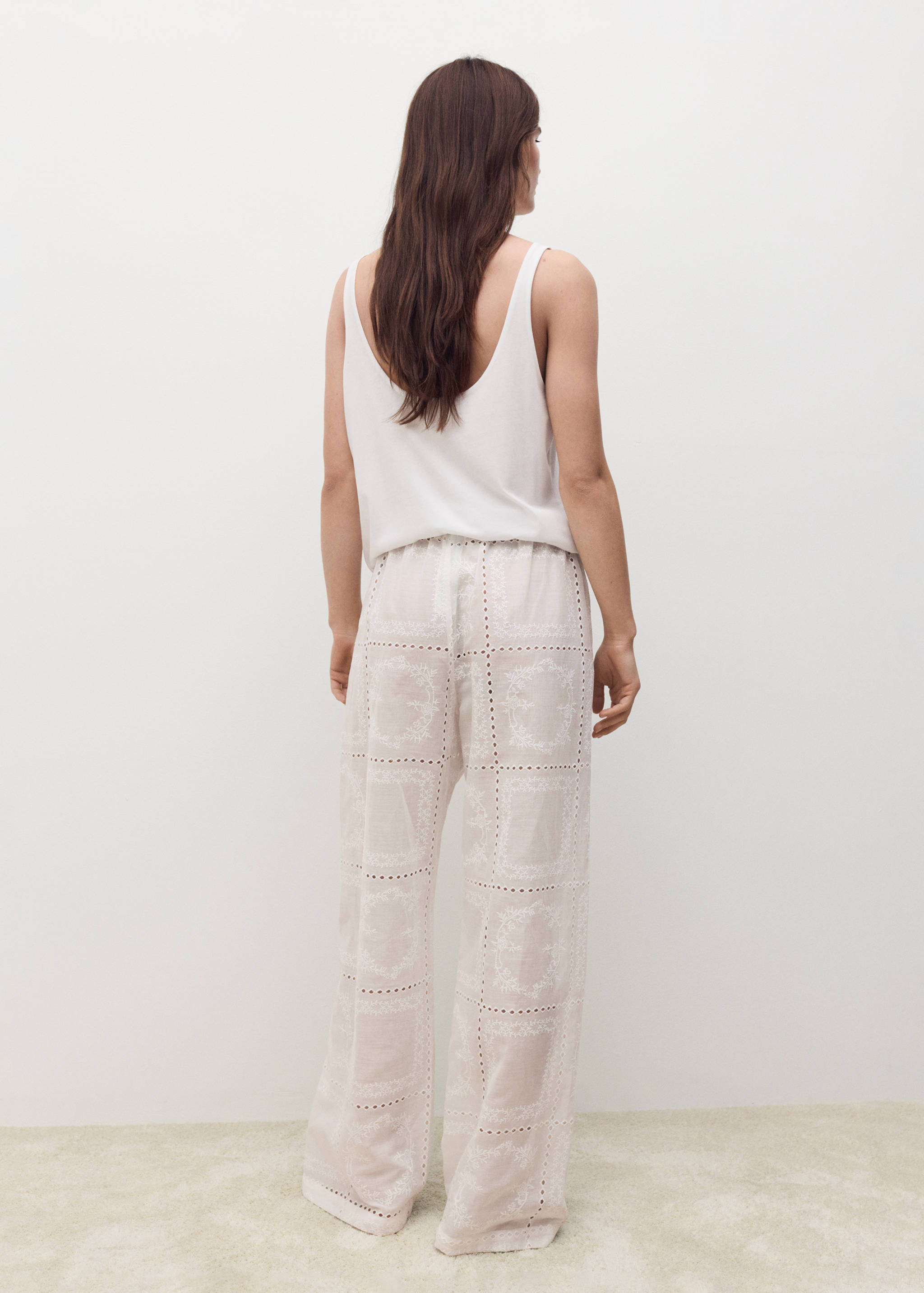 Celana bordir 100% rami - Versi terbalik dari barang