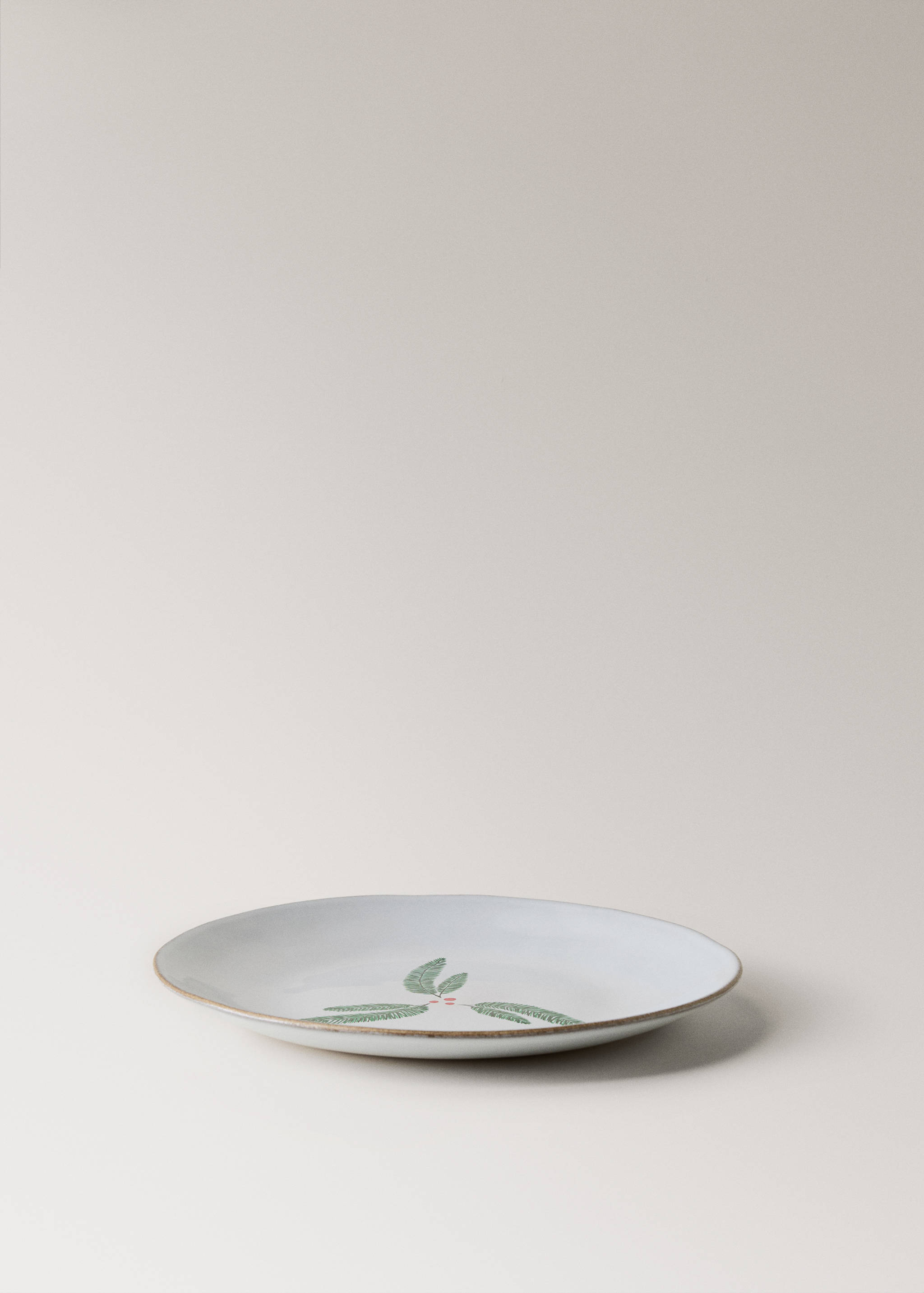 Flat stoneware plate with contrasting rim - Details of the article 2