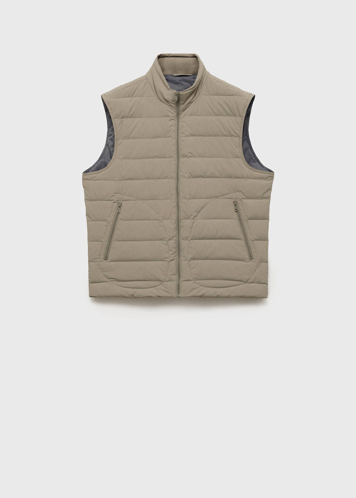 Quilted waistcoat with down and feather filling — Medium Brown