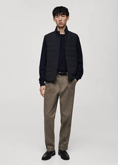 Quilted waistcoat with down and feather filling — Dark Navy 2
