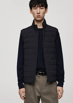 Quilted waistcoat with down and feather filling — Dark Navy 1