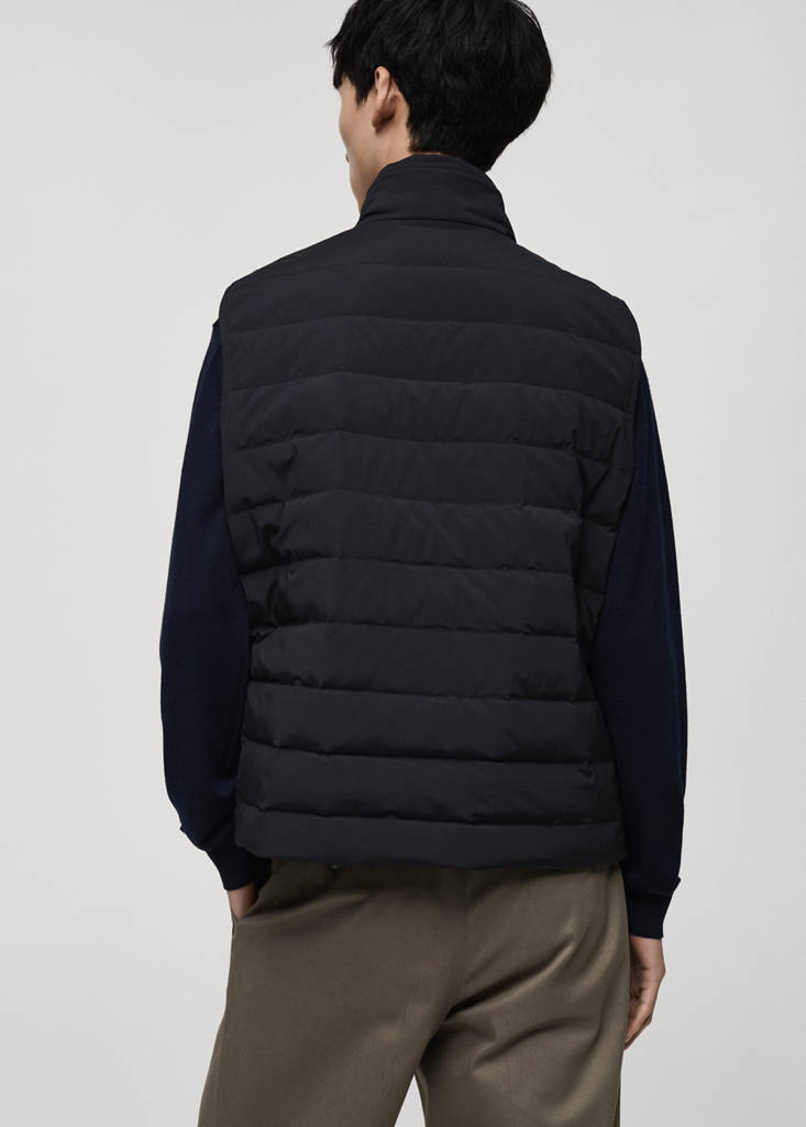 Quilted waistcoat with down and feather filling — Dark Navy