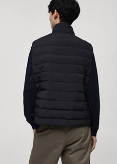 Quilted waistcoat with down and feather filling — Dark Navy 3