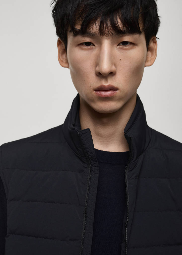 Quilted waistcoat with down and feather filling — Dark Navy