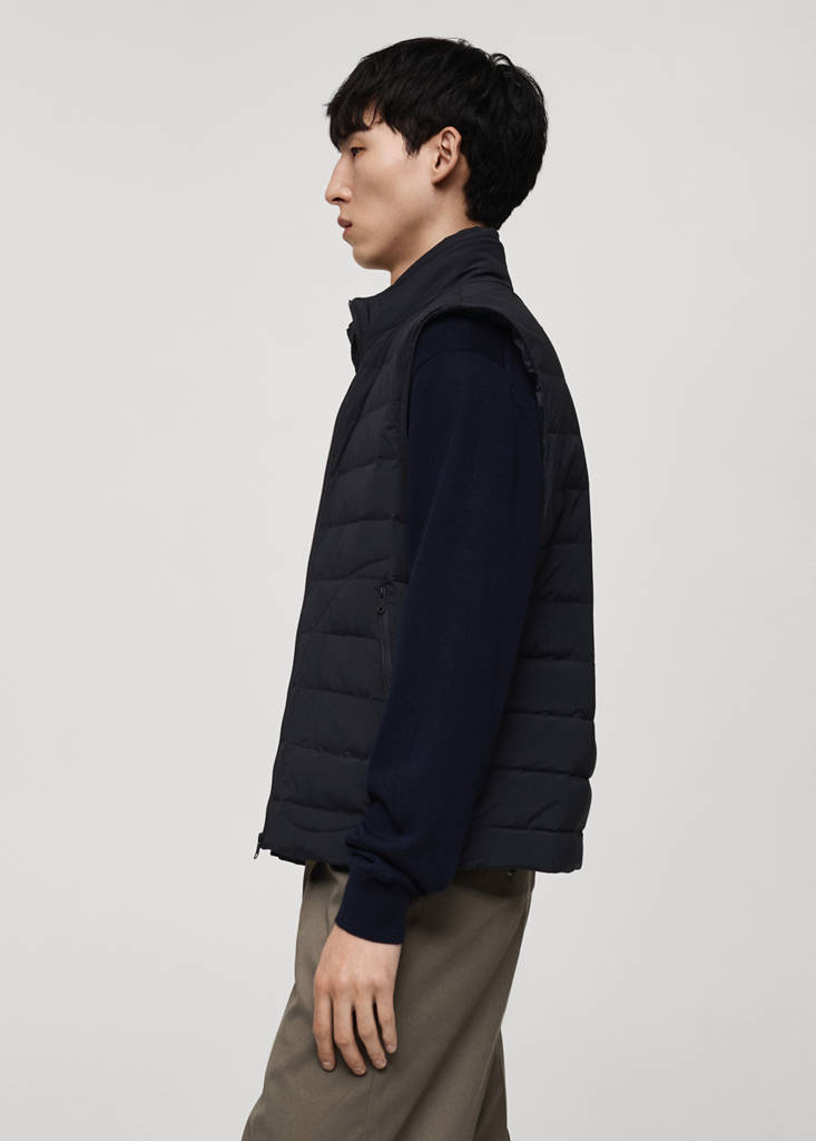 Quilted waistcoat with down and feather filling — Dark Navy