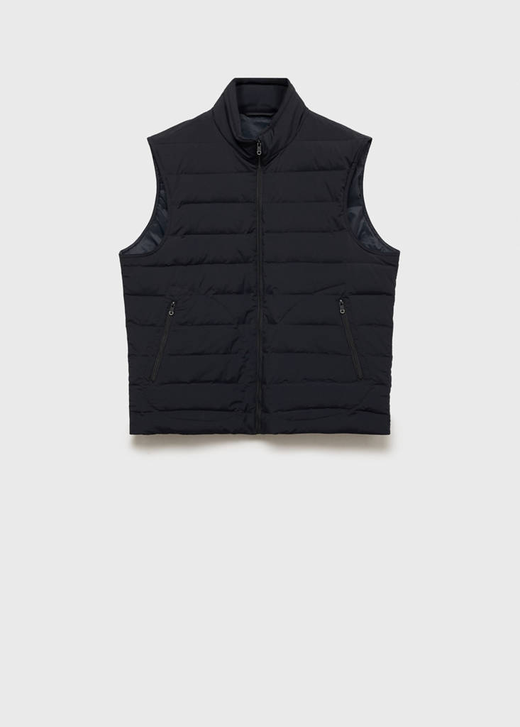 Quilted waistcoat with down and feather filling — Dark Navy