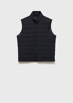 Quilted waistcoat with down and feather filling — Dark Navy 6