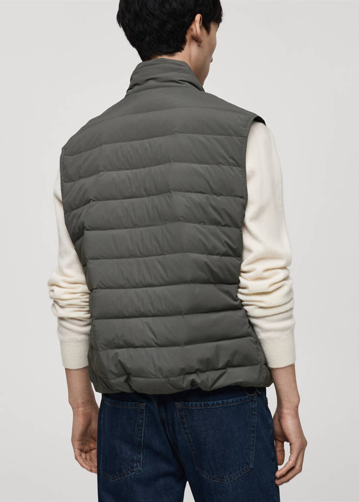 Quilted waistcoat with down and feather filling — Grey