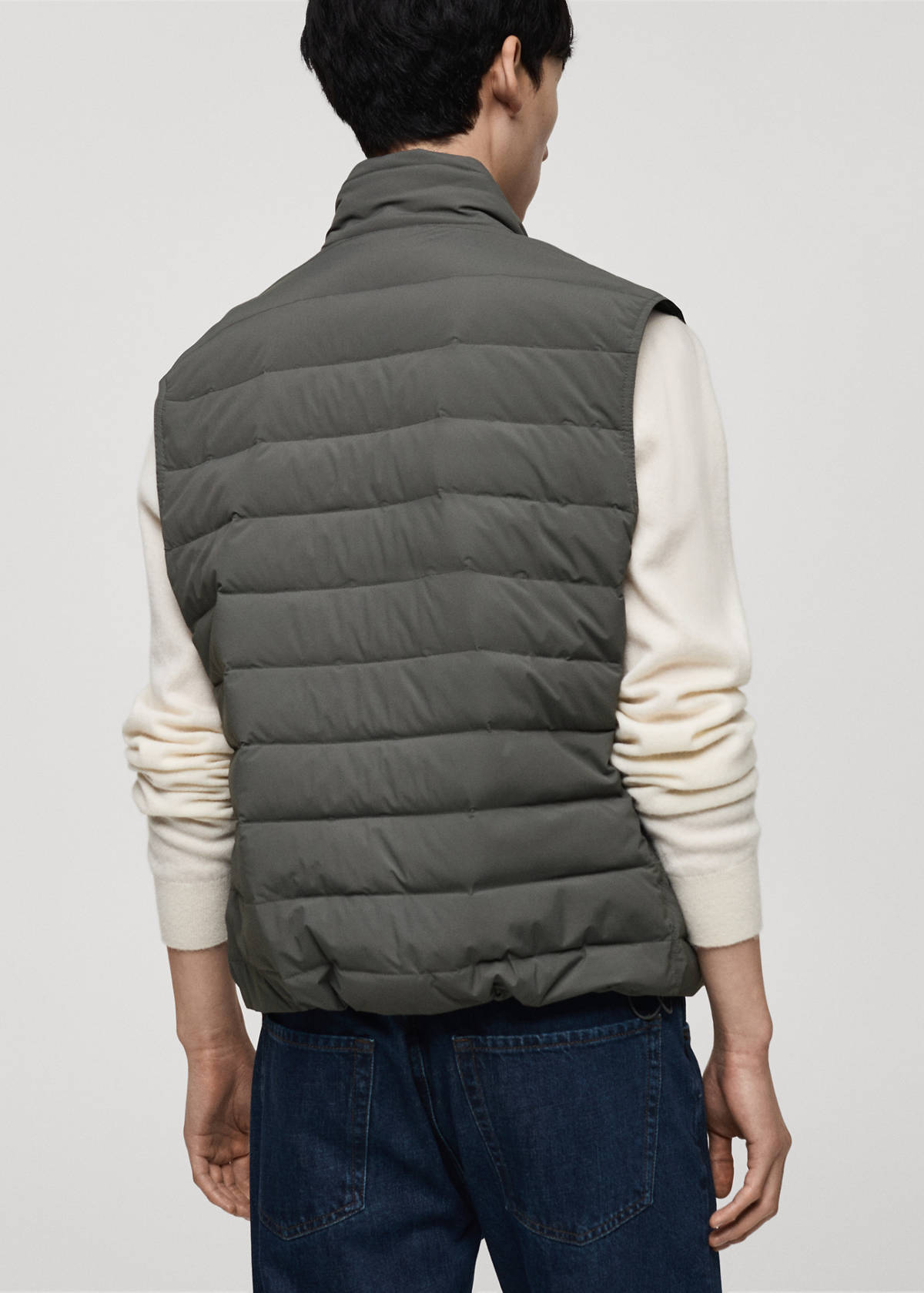 Quilted waistcoat with down and feather filling — Grey