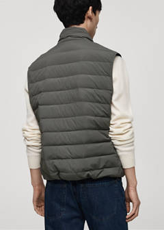 Quilted waistcoat with down and feather filling — Grey 3