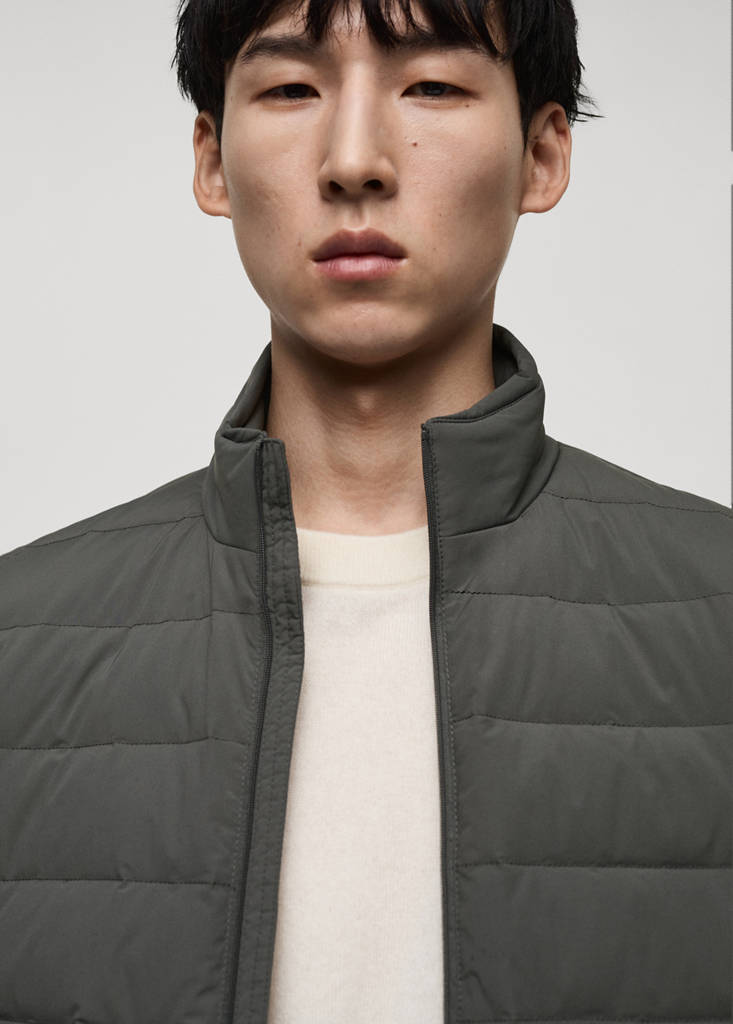 Quilted waistcoat with down and feather filling — Grey