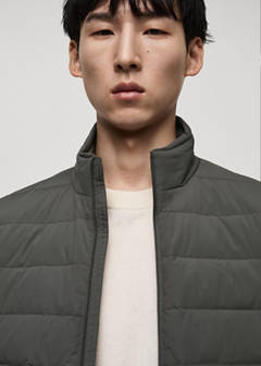 Quilted waistcoat with down and feather filling — Grey 4